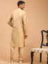 Men's Rose Gold Viscose Kurta Pyjama Set